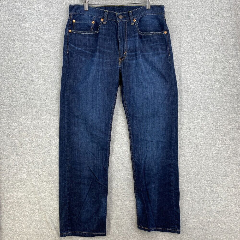 Levi 505 Jeans Mens 34 X 30 Blue Denim Straight Leg Regular Fit 5 Pocket